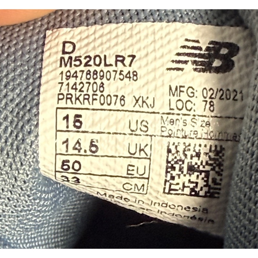 New Balance 520 Men's Athletic Running Shoes Blue Gray White Mesh US 15D M520LR7 - Picture 9 of 9